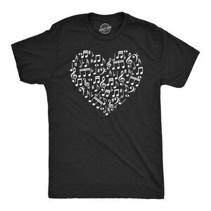 Mens Funny T Shirts Music Note Heart Awesome Musical Tee For Men